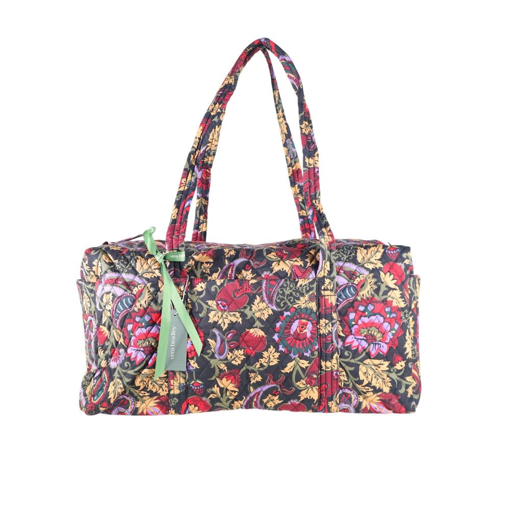 Vera Bradley Quilted Cotton Original Duffel Bag - Midnight Garden Paisley - NWT